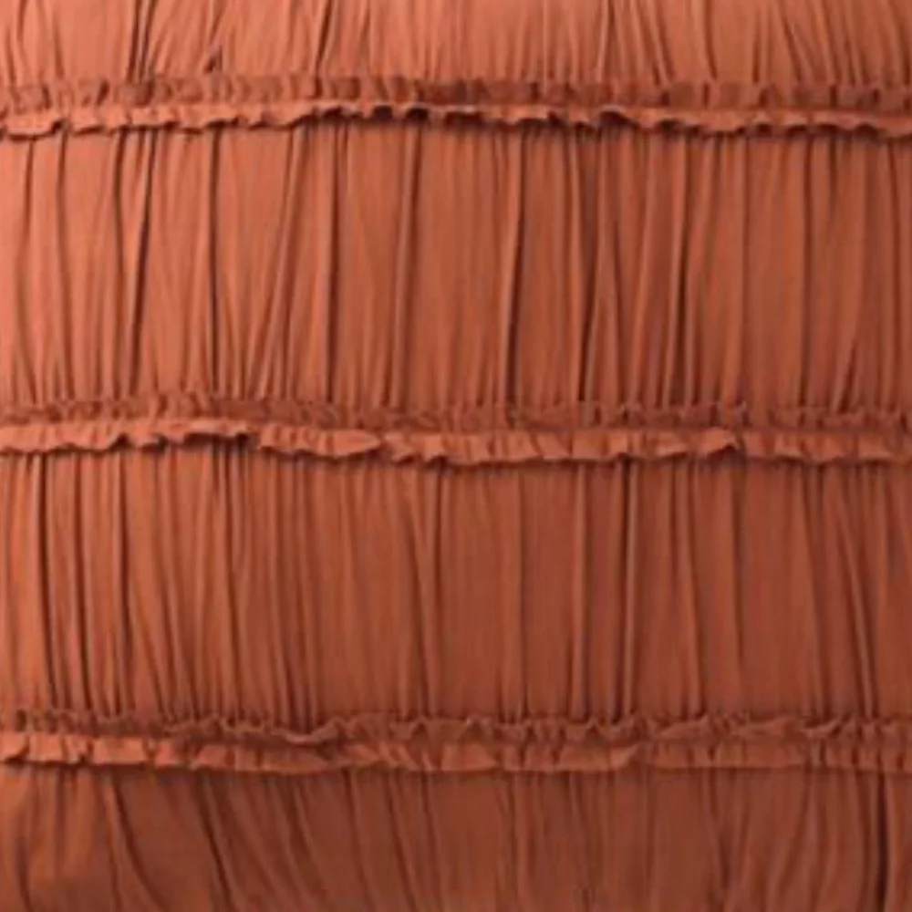 Grandin Road Ruched Solid Color Cinnamon Bedding Collection King Duvet and Shams